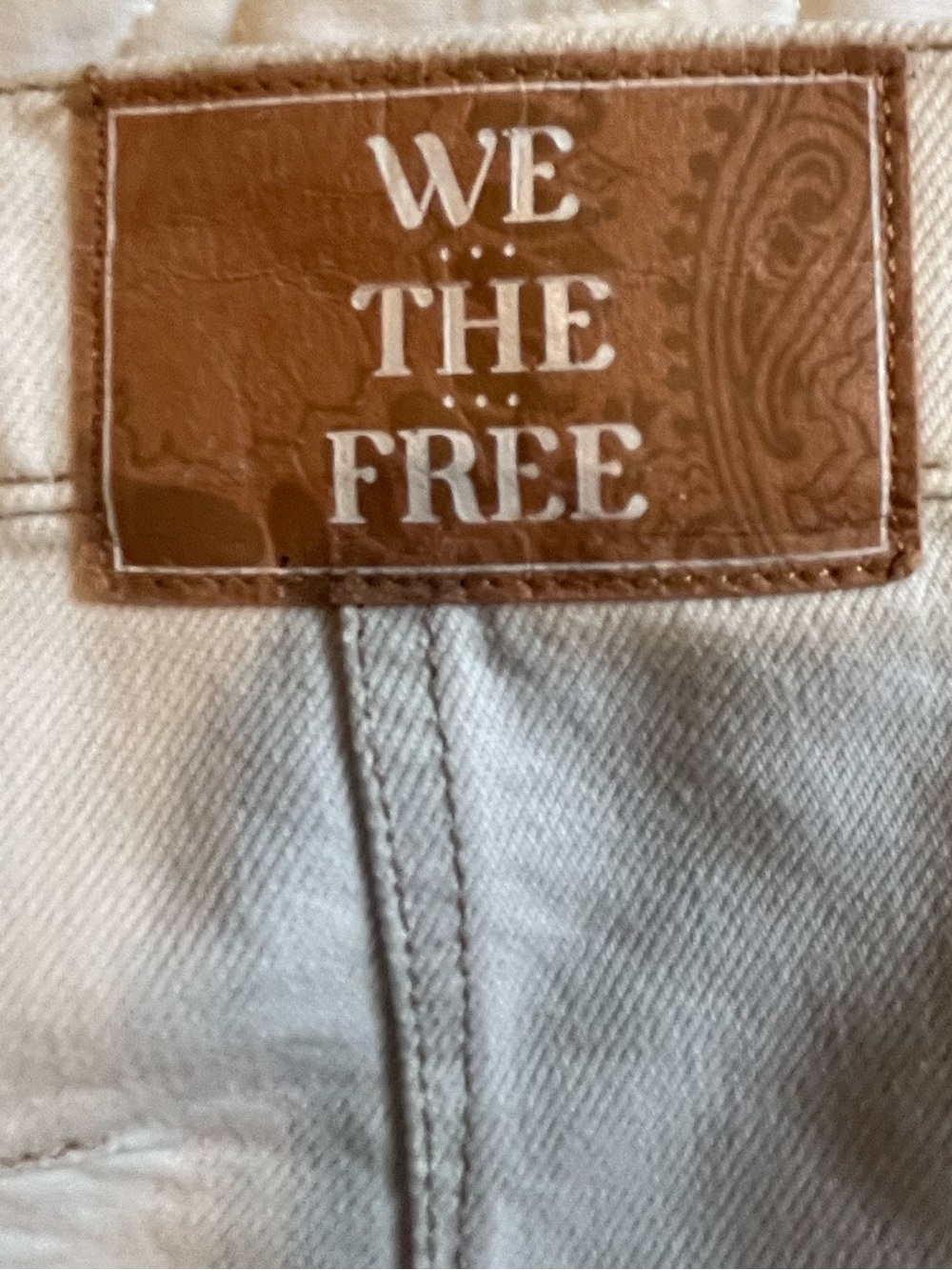 We The Free Good Luck Mid Rise Barrel Jeans Cream Utility Denim Size 31 - Picture 5 of 12
